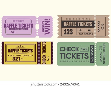 Ticket for cinema, movie, circus, theatre, film, festival, casino, club, music etc. Event admission, entrance pass set