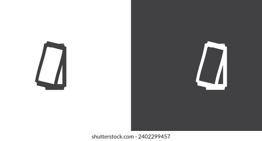 Ticket of Cinema movies vector icon. Movie elements. Simple Cinema movie signs. Isolated Cinema movie on black and white background.