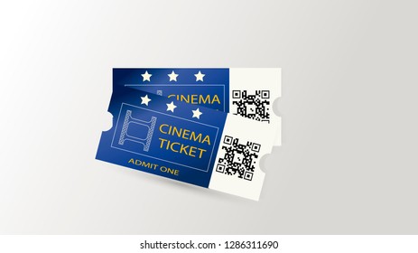 Ticket Cinema  vector illustration.
