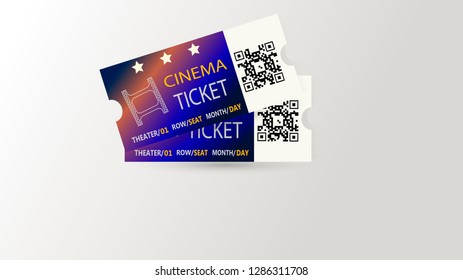 Ticket Cinema  vector illustration.