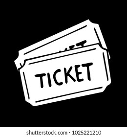 A ticket to the cinema vector illustration. Doodle style. Design, print, logo, decor, textile, paper