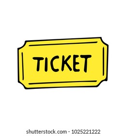 A ticket to the cinema vector illustration. Doodle style. Design, print, logo, decor, textile, paper