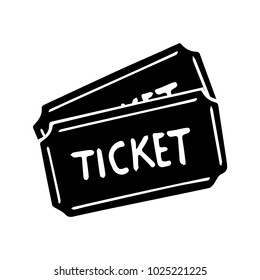 A ticket to the cinema vector illustration. Doodle style. Design, print, logo, decor, textile, paper
