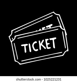 A ticket to the cinema vector illustration. Doodle style. Design, print, logo, decor, textile, paper