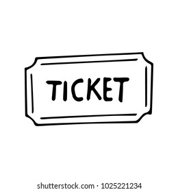 A ticket to the cinema vector illustration. Doodle style. Design, print, logo, decor, textile, paper