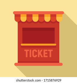 Ticket circus box icon. Flat illustration of ticket circus box vector icon for web design