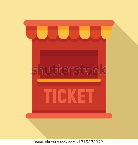 Ticket circus box icon. Flat illustration of ticket circus box vector icon for web design