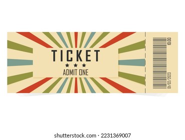 Un boleto al circo. Billete retro. Billete de época. Ilustración del vector