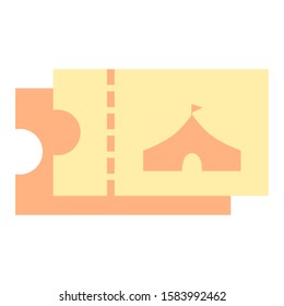 Ticket with Circus Tent Icon