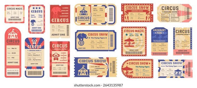 A ticket to the circus vector set