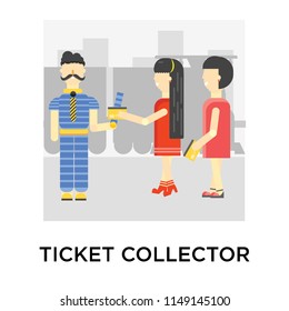 Ticket collector icon vector isolated on white background for your web and mobile app design, Ticket collector logo concept