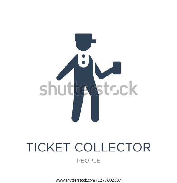 ticket collector icon vector on white\
background, ticket collector trendy filled icons from People\
collection, ticket collector vector\
illustration