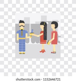 Ticket collector vector icon isolated on transparent background, Ticket collector logo concept