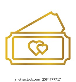 Ticket Color gradient illustration vector icon which can easily modify or edit 