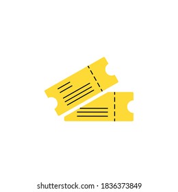 ticket color icon vector. Simple sign, yellow logo. 