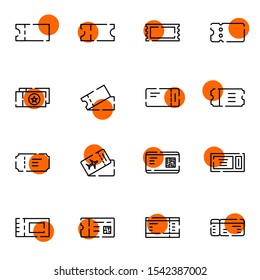 ticket colored outline icon set. creative coupon modern icons sign vector illustration.