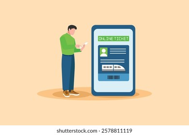 Ticket concept. Colored flat vector illustration isolated.
