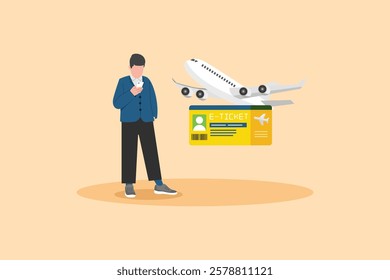 Ticket concept. Colored flat vector illustration isolated.