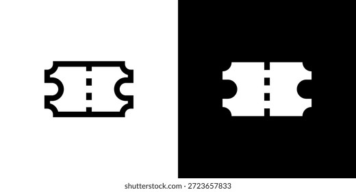 Concepto de boleto con fondo blanco negro plano. Ilustración vectorial.