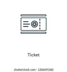 Ticket concept line icon. Linear Ticket concept outline symbol design. This simple element illustration can be used for web and mobile UI/UX.