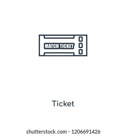 Ticket concept line icon. Linear Ticket concept outline symbol design. This simple element illustration can be used for web and mobile UI/UX.