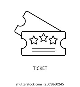 ticket concept line icon. Simple element illustration. ticket  concept outline symbol design.