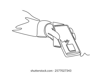 Ticket concept. Single line draw design vector graphic illustration.