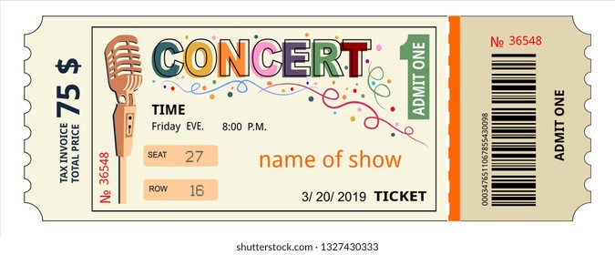 ticket concert invitation, show, coupon, ticket, pass admission entry entrance 