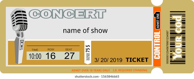 ticket concert invitation, show, coupon, ticket, pass admission entry entrance 