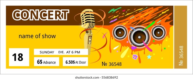 ticket concert invitation, show, coupon, ticket, pass admission entry entrance 