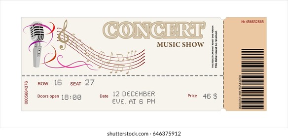 ticket concert invitation, show, coupon, ticket, pass admission entry entrance 