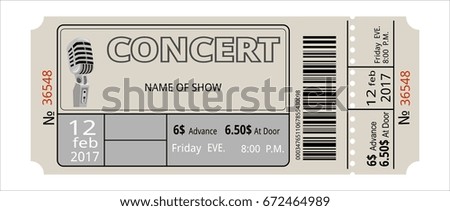 Ticket Concert Invitation Show Coupon Ticket Stock