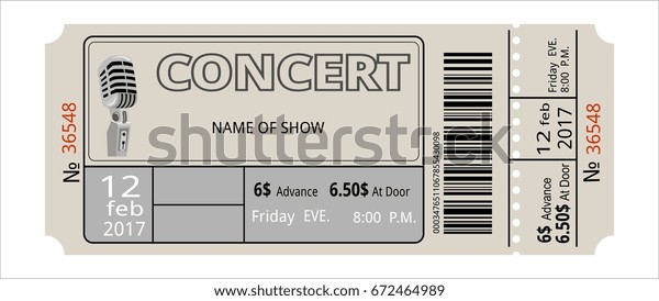 チケットコンサートの招待 ショー クーポン チケット 入場券 のベクター画像素材 ロイヤリティフリー