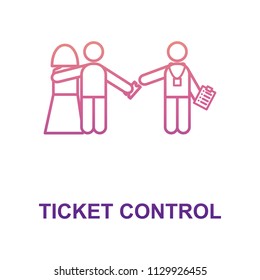 ticket control icon in Nolan style