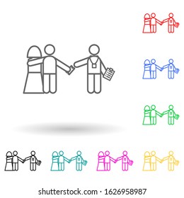 ticket control multi color style icon. Simple thin line, outline vector of cinema icons for ui and ux, website or mobile application