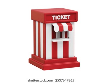 Ticket Counter icon illustration. Ticket office vector 3d rendering illustration