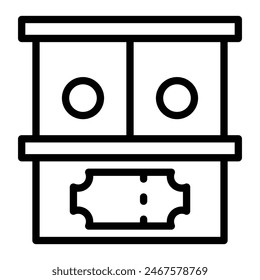 Ticket Counter Vector Line Icon Design