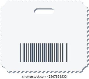 Ticket Coupon With Barcode Vector Illustration