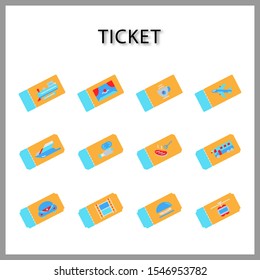 ticket or coupon icon set isolated on white background for web design