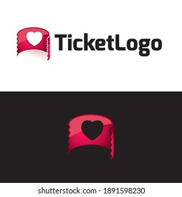 Ticket or Coupon Logo and Icon. Vector Illustration.