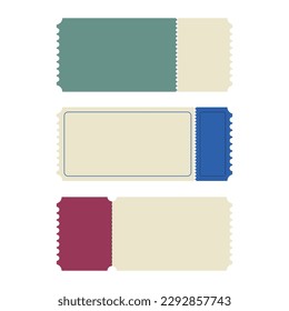 Ticket, coupon template, blank ticket coupon, set of realistic empty ticket 