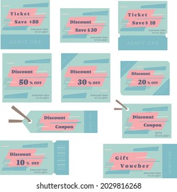 Ticket and coupon template material