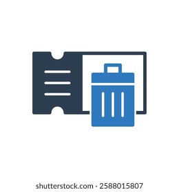 Ticket Delete Icon Sign Symbol