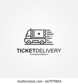 Ticket Delivery Truck Logo Template . Fast Delivery Truck
