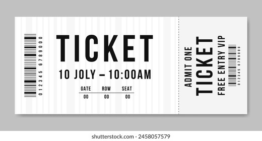 Ticket design template. Creative ticket isolated on white background