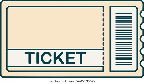 Ticket design template. Vector event, entry, concert, festival, movie, theater, lottery ticket, voucher, coupon.	