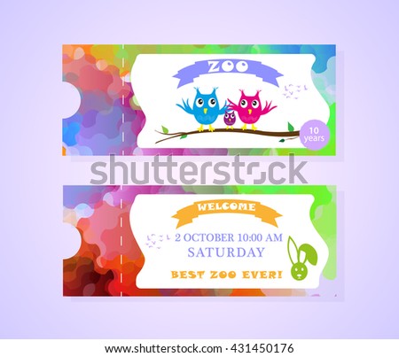 ticket design template zoo stock vector royalty free 431450176
