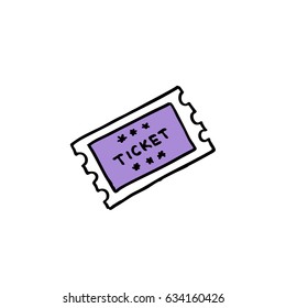 ticket doodle icon