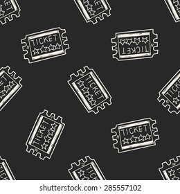 ticket doodle seamless pattern background