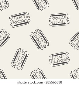 ticket doodle seamless pattern background